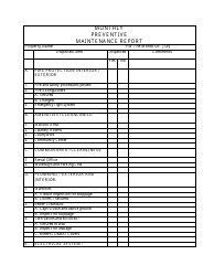 Monthly Preventive Maintenance Report Template