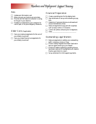 Deployment Readiness Checklist for the Single Marine, Page 2