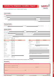 Document preview: Vehicle Pre-shipment Condition Report Template - Veromarine