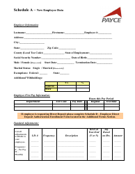 Document preview: New Employee Data Form - Payce