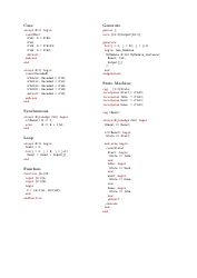 Verilog Cheat Sheet - S Winberg and J Taylor, Page 2