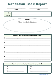 Document preview: Nonfiction Book Report Template