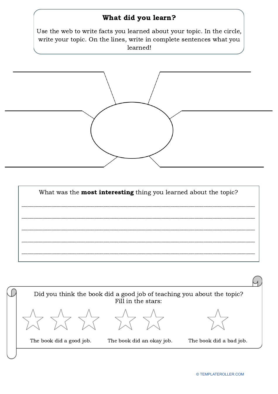 nonfiction book report template middle school pdf