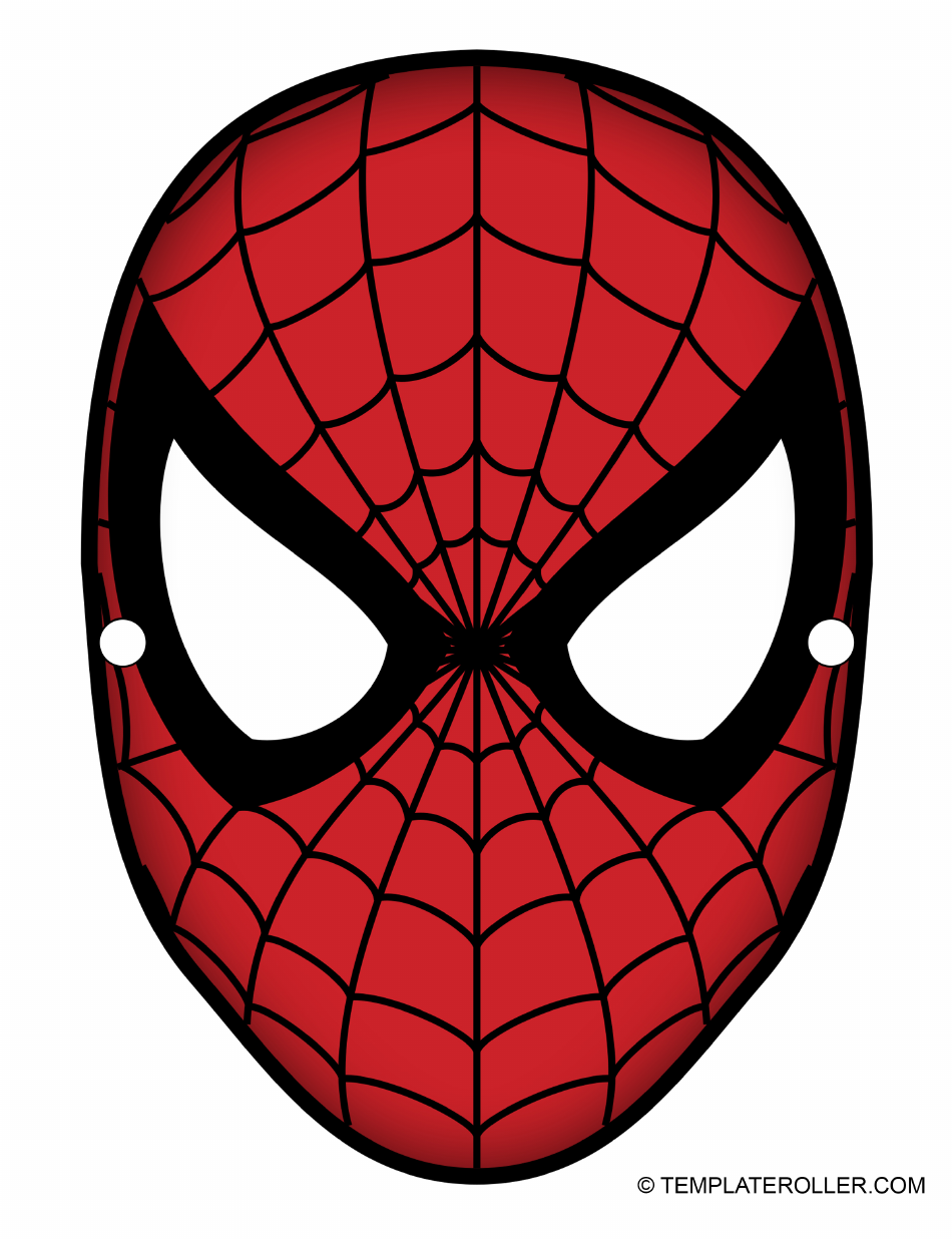 Spiderman Mask Template - Printable PSD, PNG, Vector