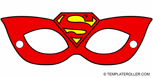 Document preview: Superman Mask Template - Red
