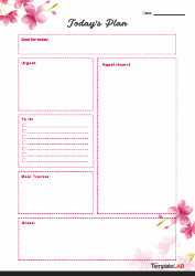 Document preview: Daily Planner Template - Flowers
