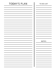 Document preview: Daily Planner Template - Black and White