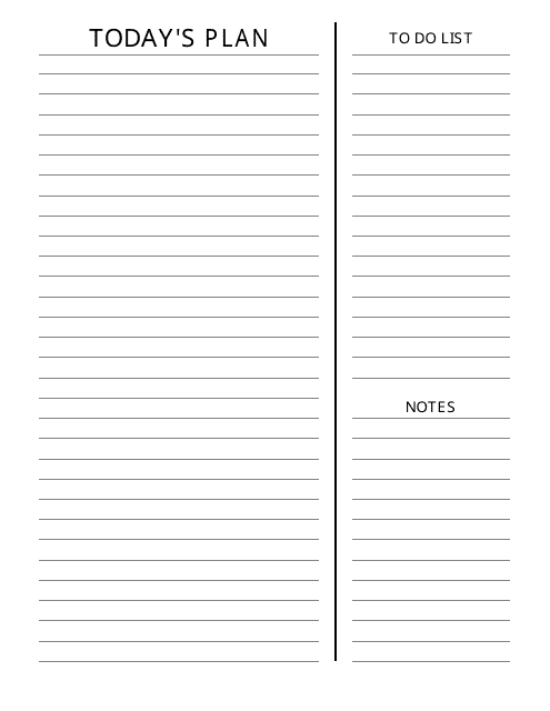 Daily Planner Template - Black and White