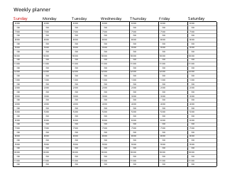 Document preview: Weekly Planner Template - From Sunday to Saturday