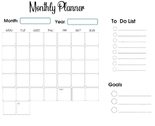 Document preview: Monthly Planner Template - With Goals