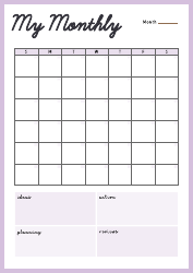 Document preview: Monthly Planner Template - Ideas