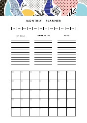 Document preview: Monthly Planner Template - Notes