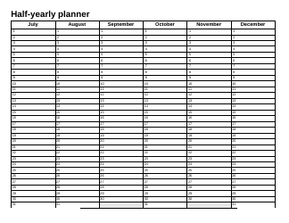 Yearly Planner Template - Half-Year, Page 2