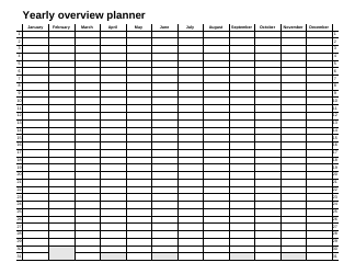 Document preview: Yearly Planner Template - Overview