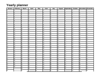 Document preview: Yearly Planner Template - Twelve Months