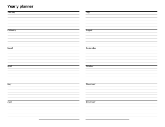 Document preview: Yearly Planner Template - Lines