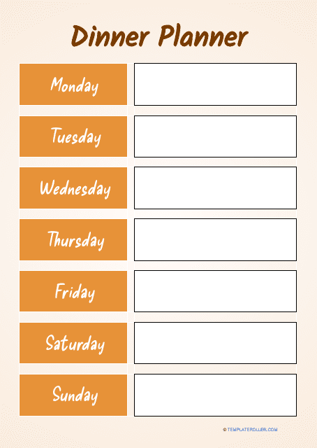 Dinner Planner Template Image Preview