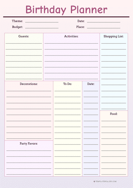 Birthday Planner Template - Organize your party like a pro!