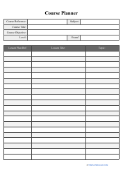 Document preview: Course Planner Template