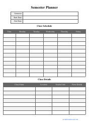 Document preview: Semester Planner Template