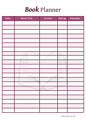 Document preview: Book List Template - Pink