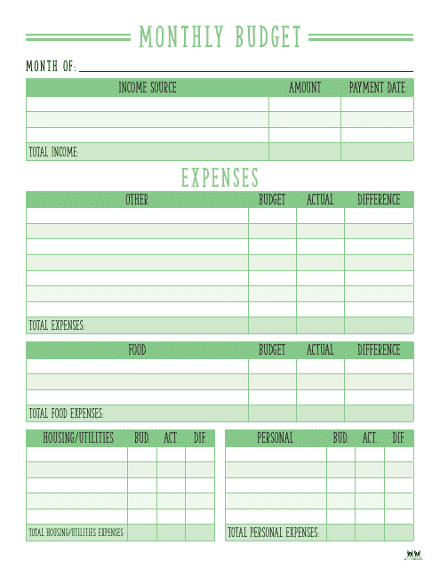 Monthly Budget Planner Template - Printabulls