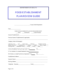 Document preview: Food Establishment Plan Review Guide - Florida