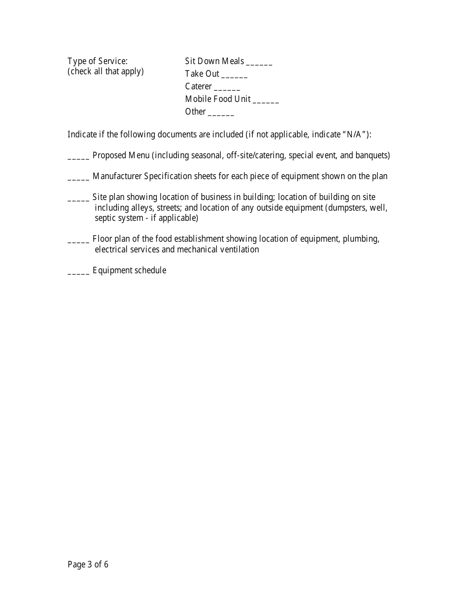 Food Establishment Plan Review Guide - Florida, Page 3