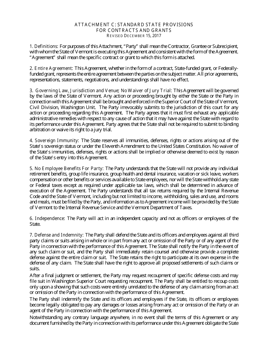State of Vermont Grant Agreement Application - Vermont, Page 4