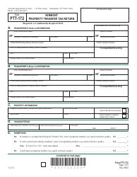 VT Form PTT-172 Vermont Property Transfer Tax Return - Vermont