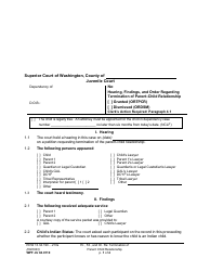 Document preview: Form WPF JU04.0110 Hearing, Findings, and Order Regarding Termination of Parent-Child Relationship - Washington