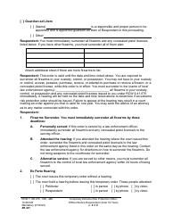 Form XR221 Temporary Extreme Risk Protection Order - Without Notice - Respondent Under 18 Years - Washington, Page 2