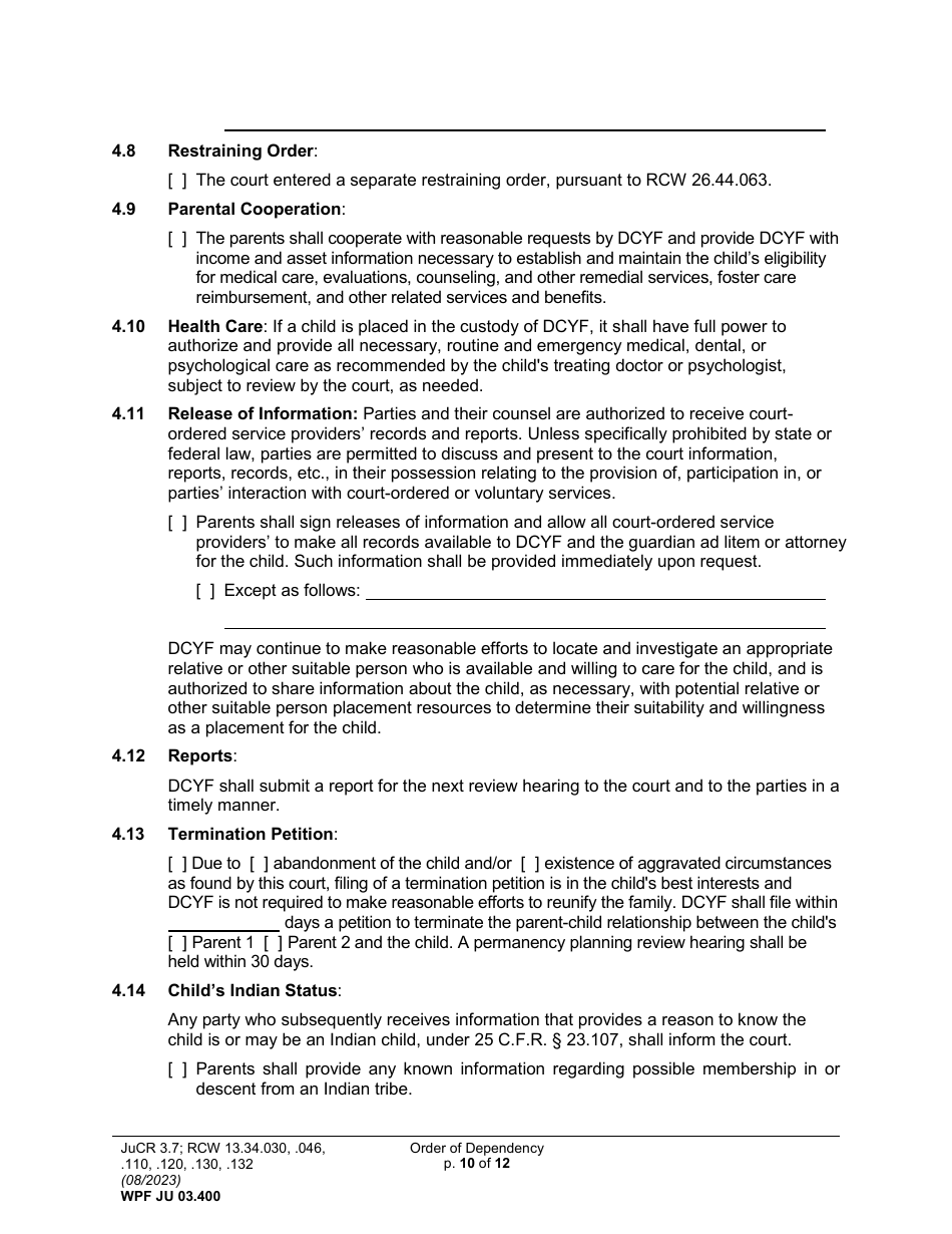 Form WPF JU03.0400 Order of Dependency (Orodm) (Orodf) (Orod) (Ordne) (Ordd) - Washington, Page 10
