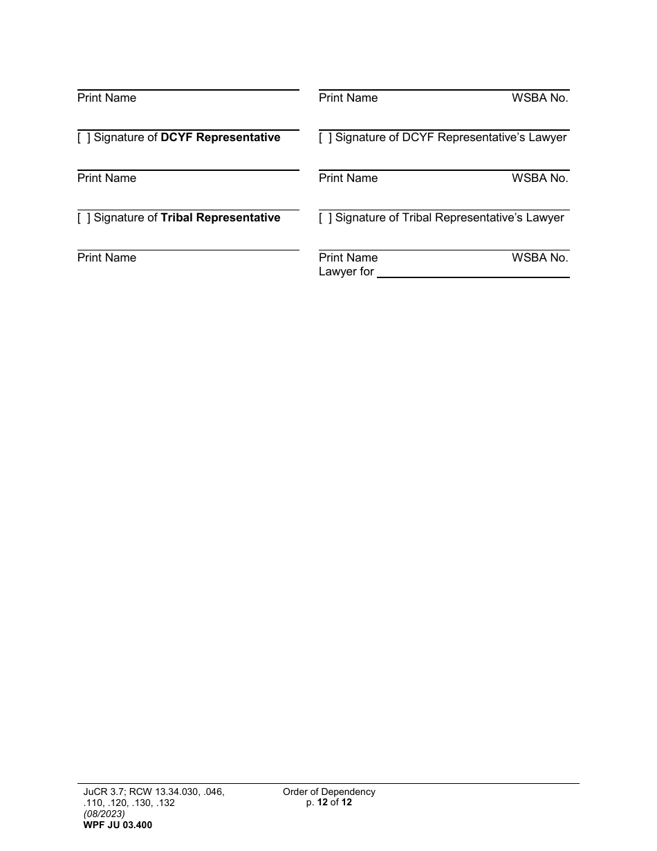 Form WPF JU03.0400 Order of Dependency (Orodm) (Orodf) (Orod) (Ordne) (Ordd) - Washington, Page 12
