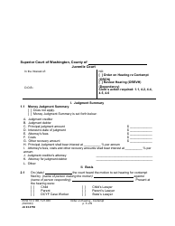 Document preview: Form JU03.0750 Order on Hearing Re Contempt/Review Hearing (Orcn) (Orrvh) - Washington