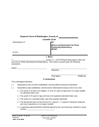 Document preview: Form WPF JU03.0600 Motion and Declaration for Order Dismissing Dependency (Mtaf) - Washington