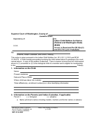 Form WPF JU03.0900 Indian Child Welfare Act Notice (Federal and Washington State) (Bian) - Washington