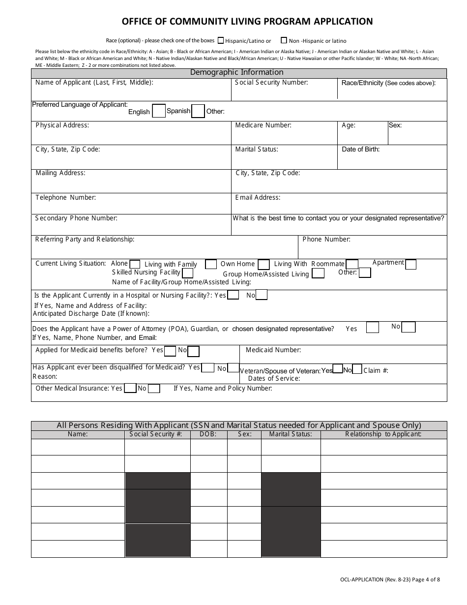 Office of Community Living Program Application - Nevada, Page 4