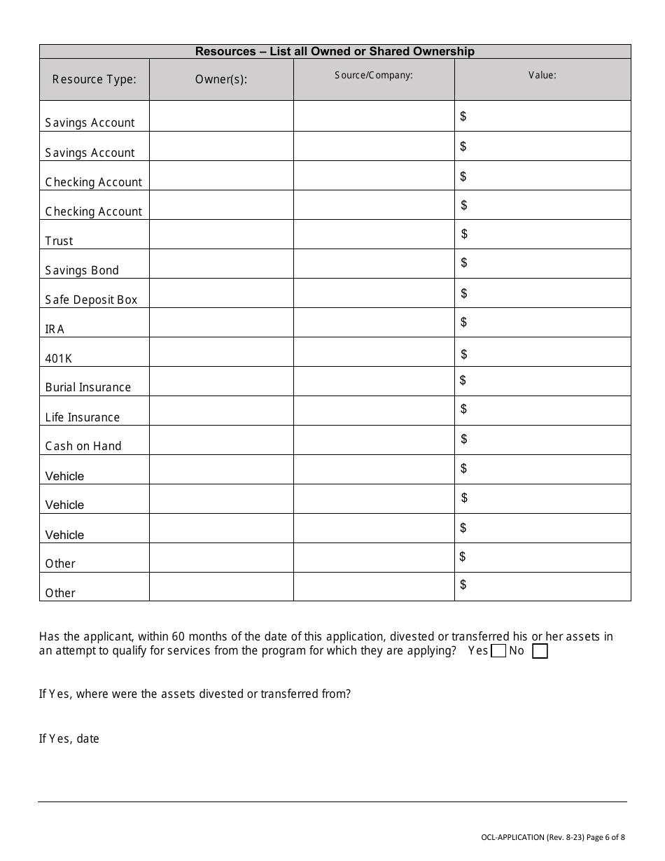 Office of Community Living Program Application - Nevada, Page 6
