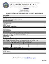 Document preview: Contact Info Update Form - Mechanical Compliance Section - Nevada