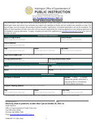 Form SPI1711 U.S. Presidential Scholars Overall Achievement Nomination - Washington