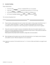 Form SPI1711 U.S. Presidential Scholars Overall Achievement Nomination - Washington, Page 4