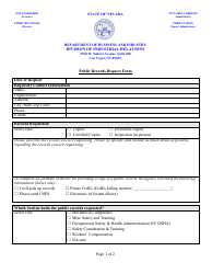 Nevada Public Records Request Form - Fill Out, Sign Online and Download ...
