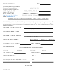 Form MO-12 Notification of Commencement or Closing of Mine Operation - Nevada