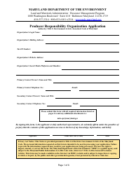 Producer Responsibility Organization Application - Maryland