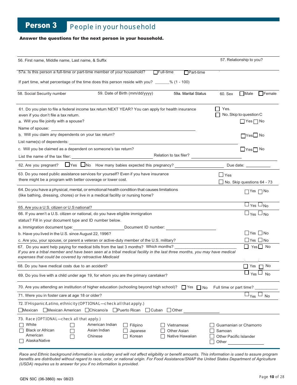 Form GEN50C Application for Services - Alaska, Page 10