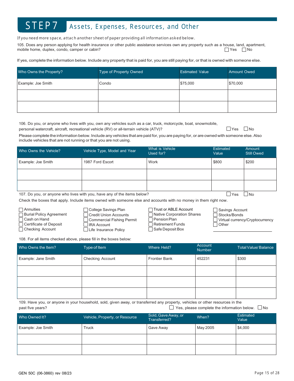 Form GEN50C Application for Services - Alaska, Page 15