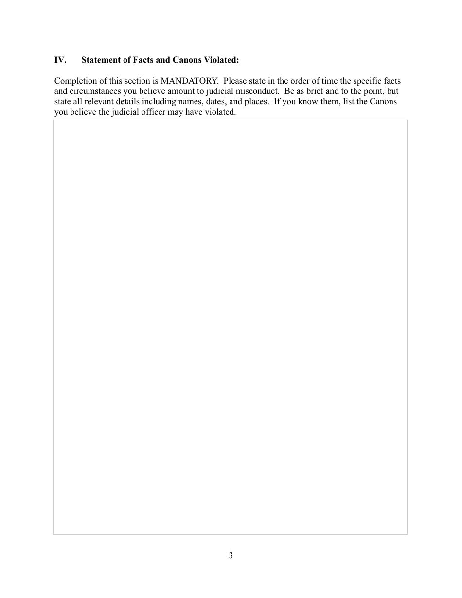 Judicial Investigation Commission Complaint Form - West Virginia, Page 3