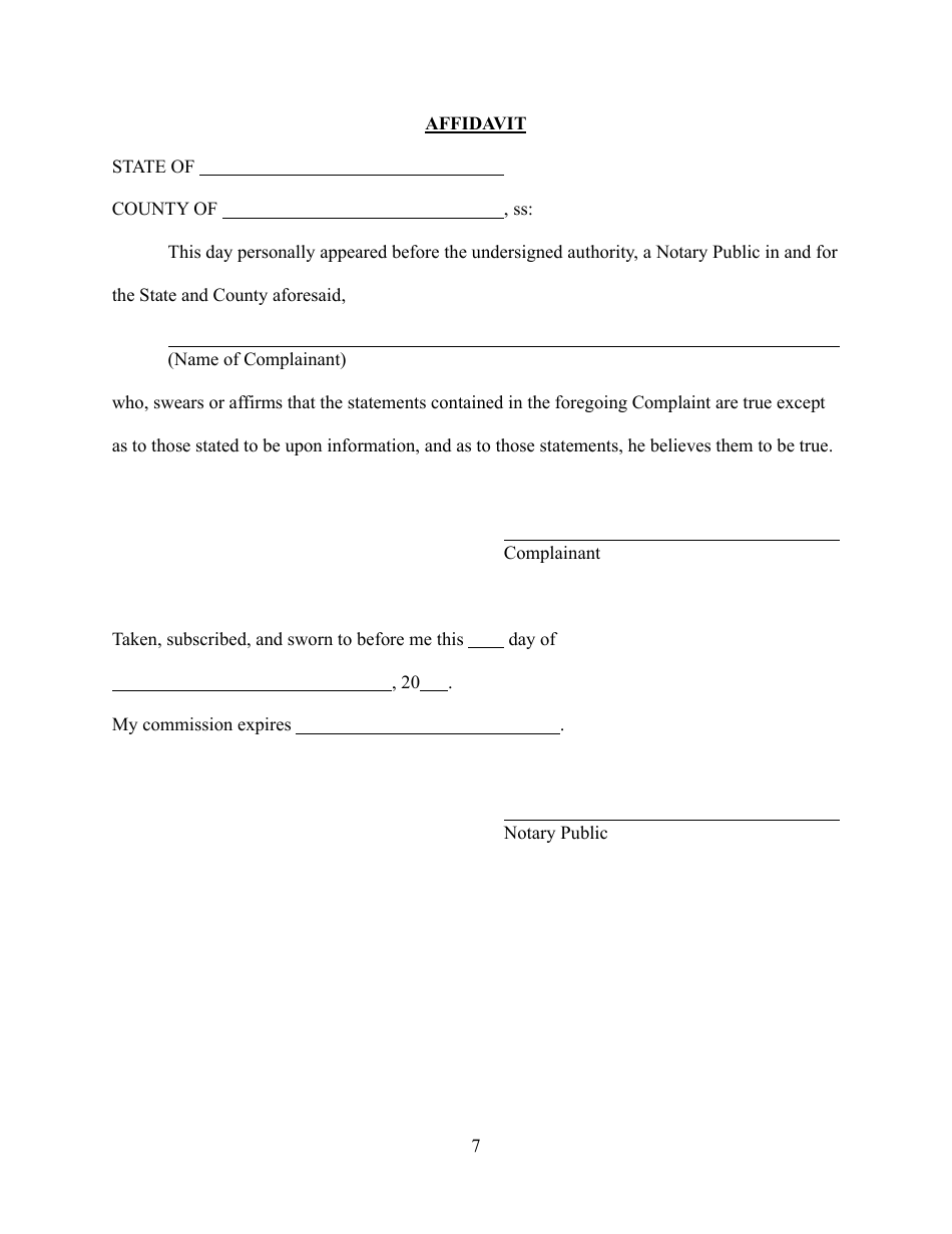 Judicial Investigation Commission Complaint Form - West Virginia, Page 7