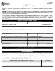 Document preview: Form 2911 Governing Body/Director Designation - Texas